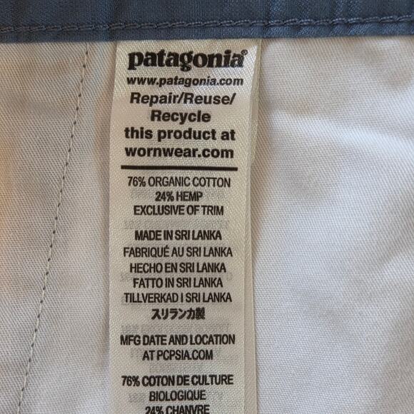 Patagonia All-wear Hemp & Cotton blend shorts, lightweight 6" inseam, sz 32 blue - Picture 8 of 10
